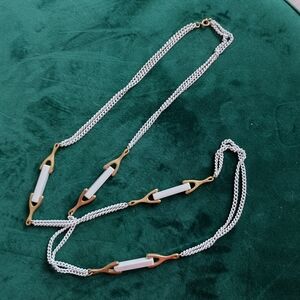 3/$21 Elegant Vintage Style White Chain Necklace